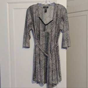 Leopard Cheetah Print Black And White Nightie Robe Set Night Gown Slip Dress S